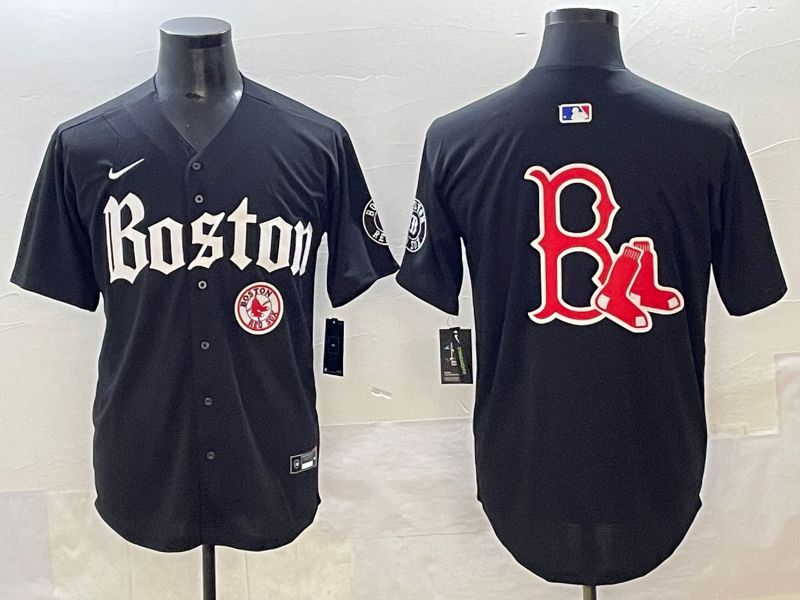 Men 2025 Boston Red Sox Blank Black Five generations Joint Name Nike MLB Jersey style 8->boston red sox->MLB Jersey